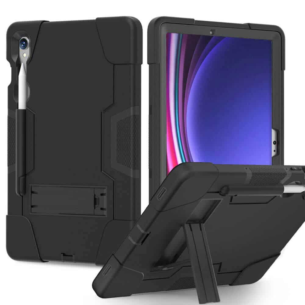 Samsung Galaxy Tab S9 /S9 FE Hybrid Case Heavy Duty Cover (Black) Samsung Galaxy Tab S9 /S9 FE Hybrid Case Heavy Duty Cover (Black)